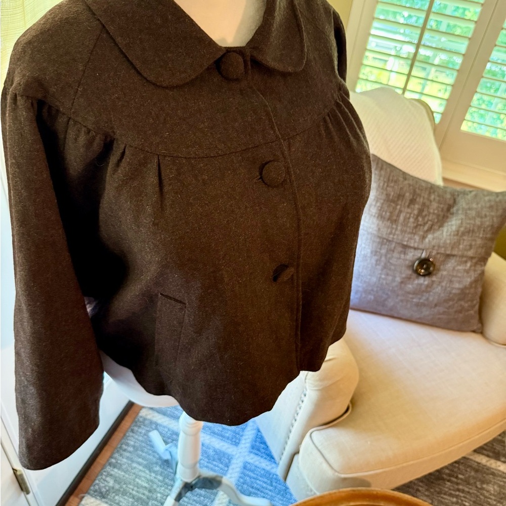 Apostrophe Classic Brown Wool Crop Jacket